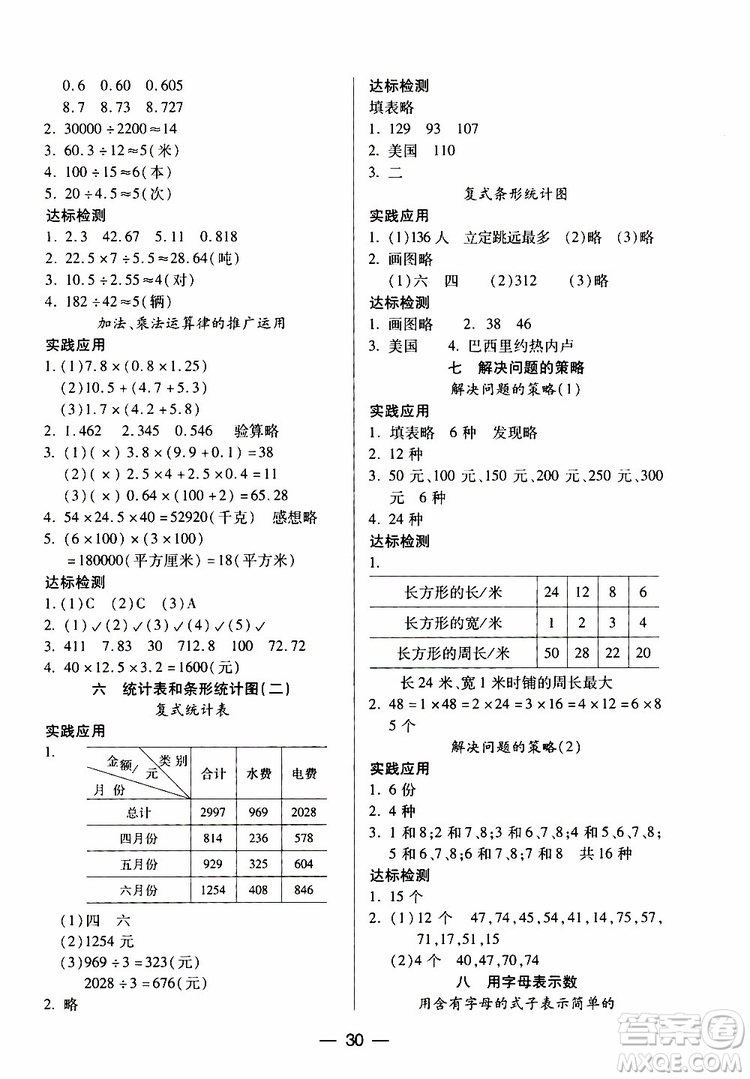 2019秋新課標兩導兩練高效學案小學數(shù)學五年級上冊鳳凰版參考答案