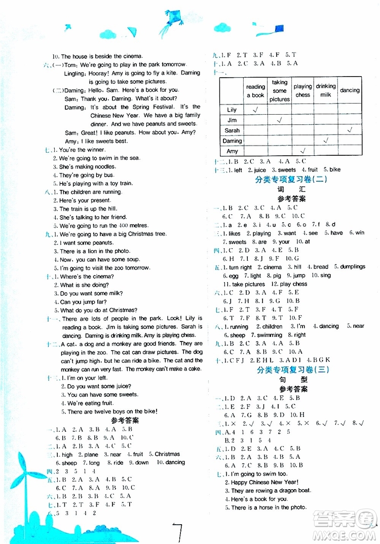 2019秋黃岡小狀元達標(biāo)卷四年級上冊英語WY外研版參考答案