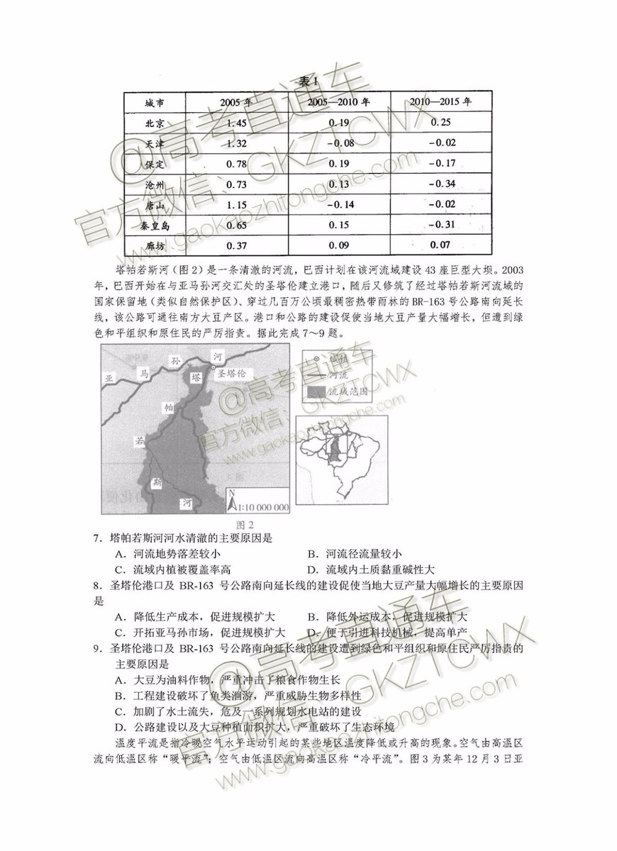 2020屆河南十所名校高中畢業(yè)班尖子生第一次考試文綜試題及參考答案