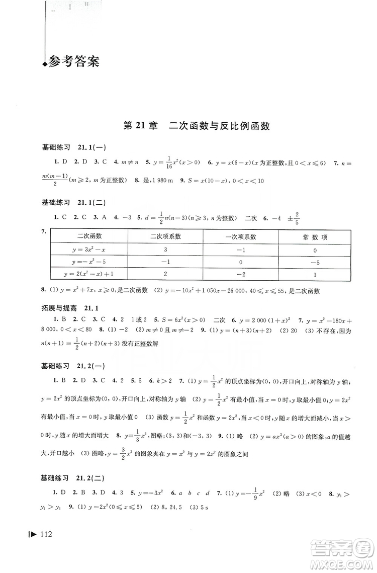 2019初中數(shù)學同步練習九年級上冊滬科版答案