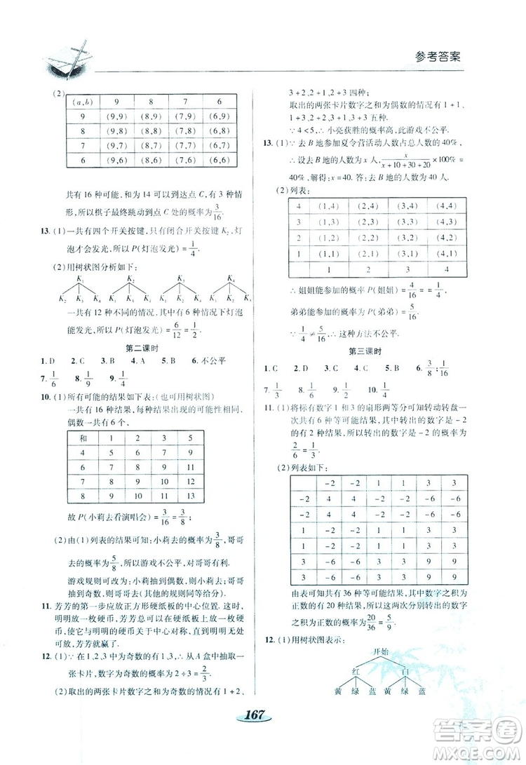 陜西科學(xué)技術(shù)出版社2019新課標(biāo)教材同步導(dǎo)練九年級數(shù)學(xué)上冊C版答案