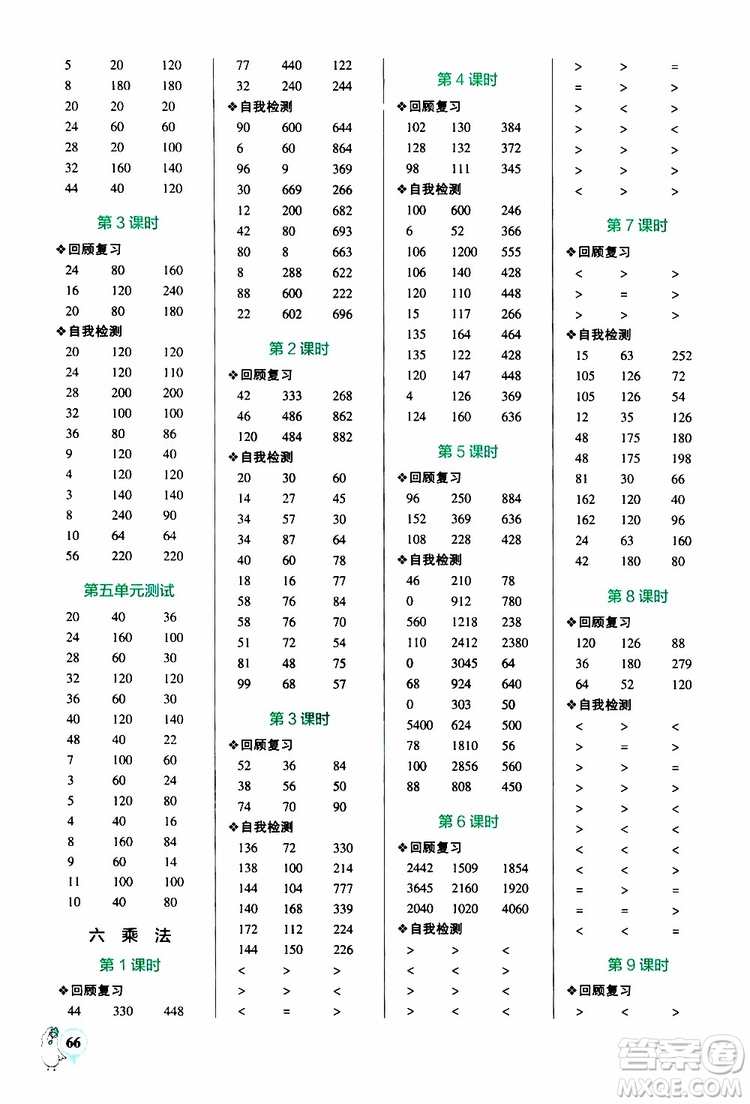 2019年PASS綠卡圖書小學學霸口算三年級上BS北師版參考答案