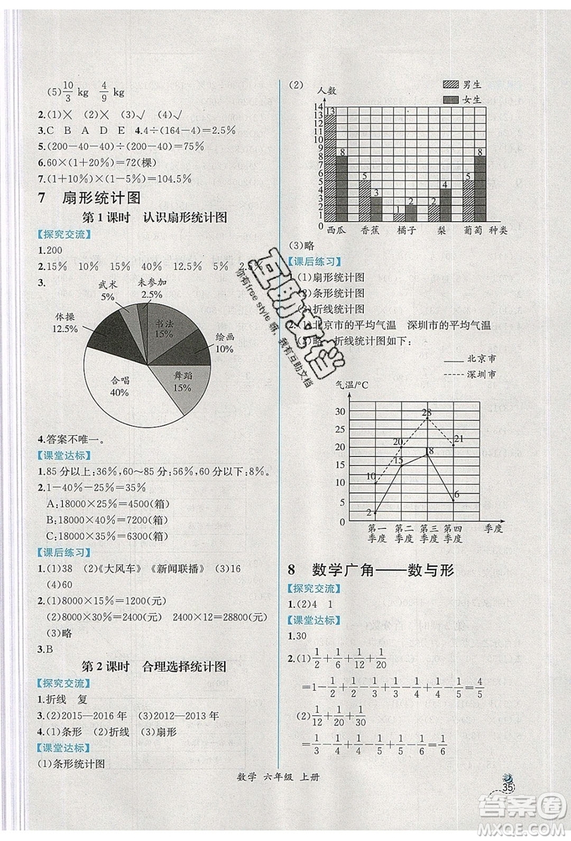 人民教育出版社2019年秋同步導(dǎo)學(xué)案課時(shí)練六年級數(shù)學(xué)上冊人教版吉林專用答案