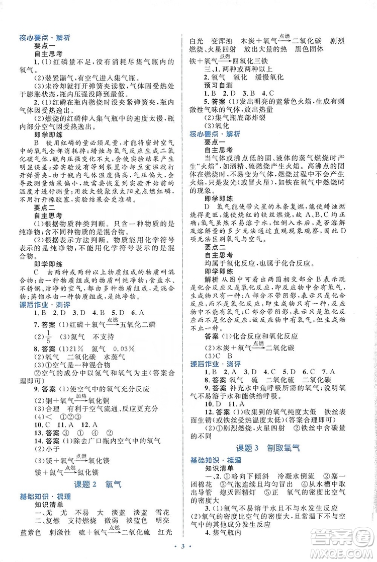 人教金學(xué)典2019同步解析與測評學(xué)考練九年級化學(xué)上冊答案