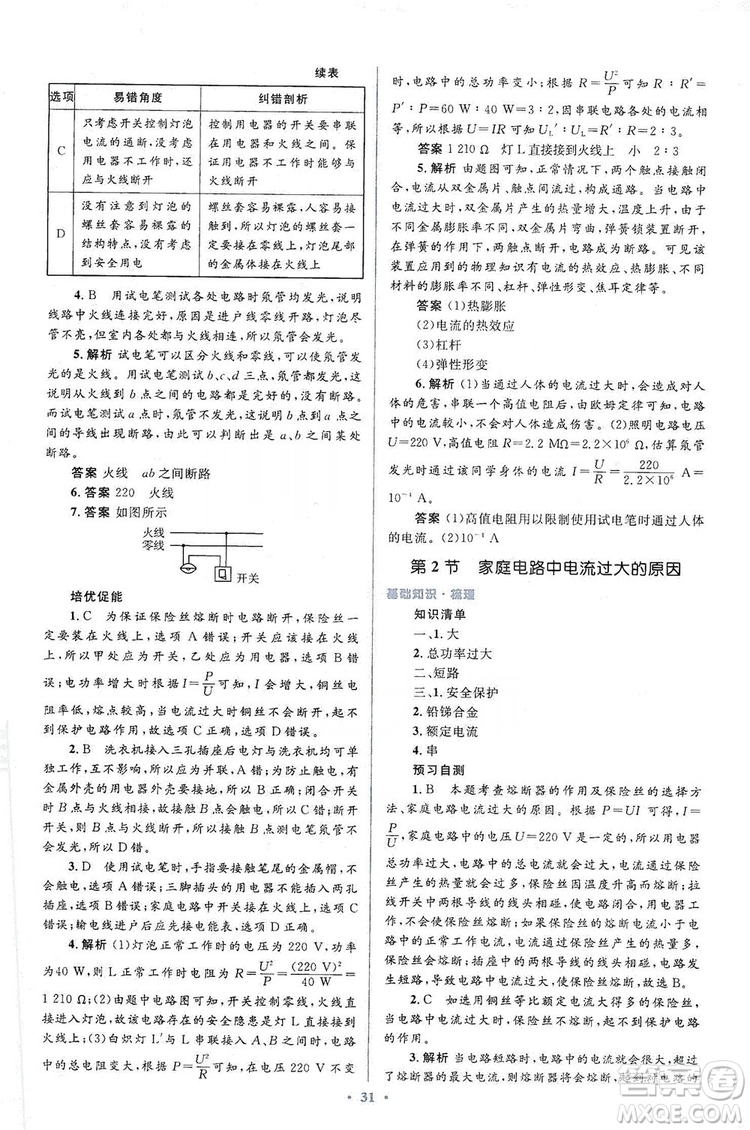 人教金學(xué)典2019同步解析與測(cè)評(píng)學(xué)考練九年級(jí)物理全一冊(cè)答案