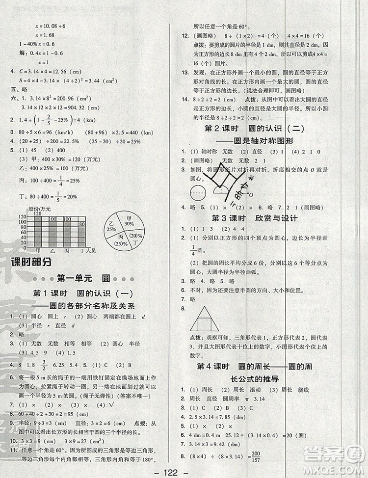 2019年綜合應(yīng)用創(chuàng)新題典中點(diǎn)六年級(jí)數(shù)學(xué)上冊(cè)北師大版參考答案