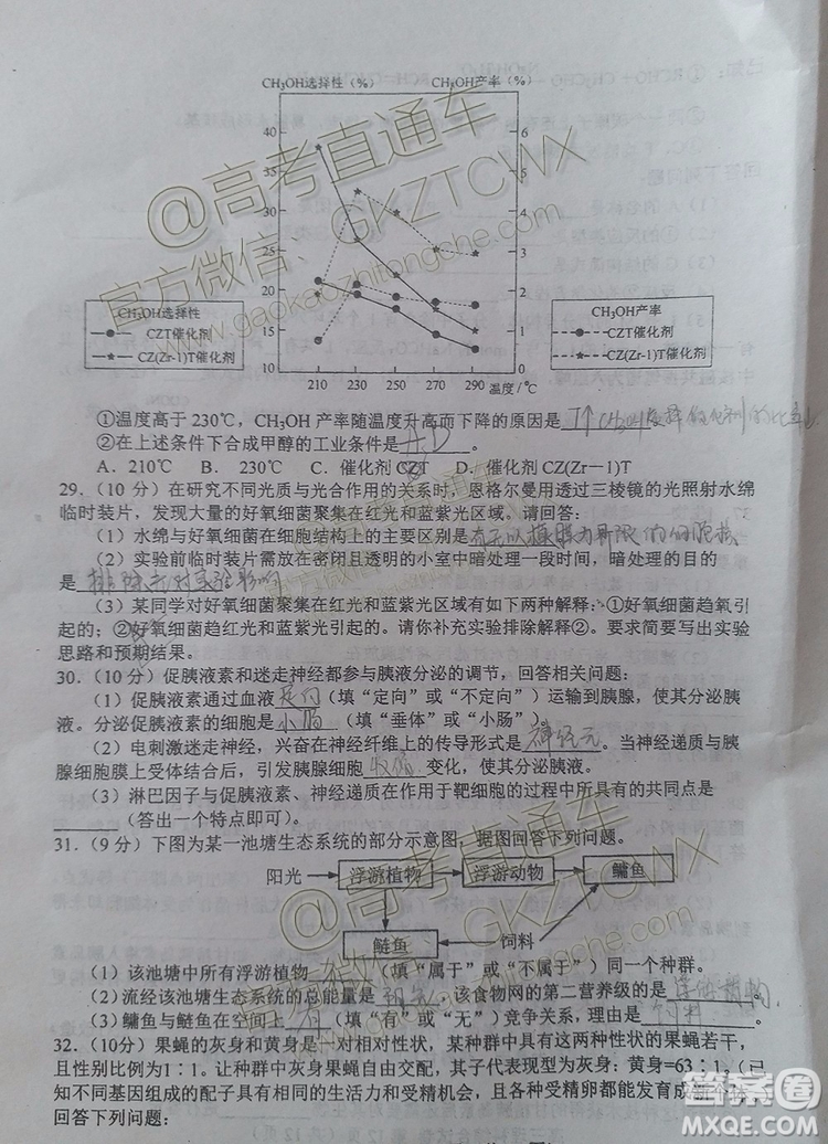 唐山市2019-2020學(xué)年高三年級(jí)摸底考試?yán)砜凭C合試題及答案