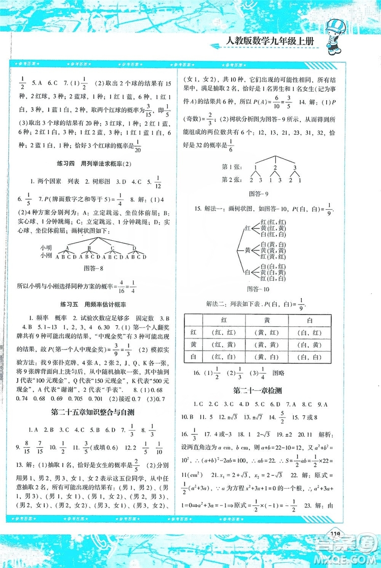 湖南少年兒童出版社2019課程基礎(chǔ)訓(xùn)練九年級數(shù)學(xué)上冊人教版答案