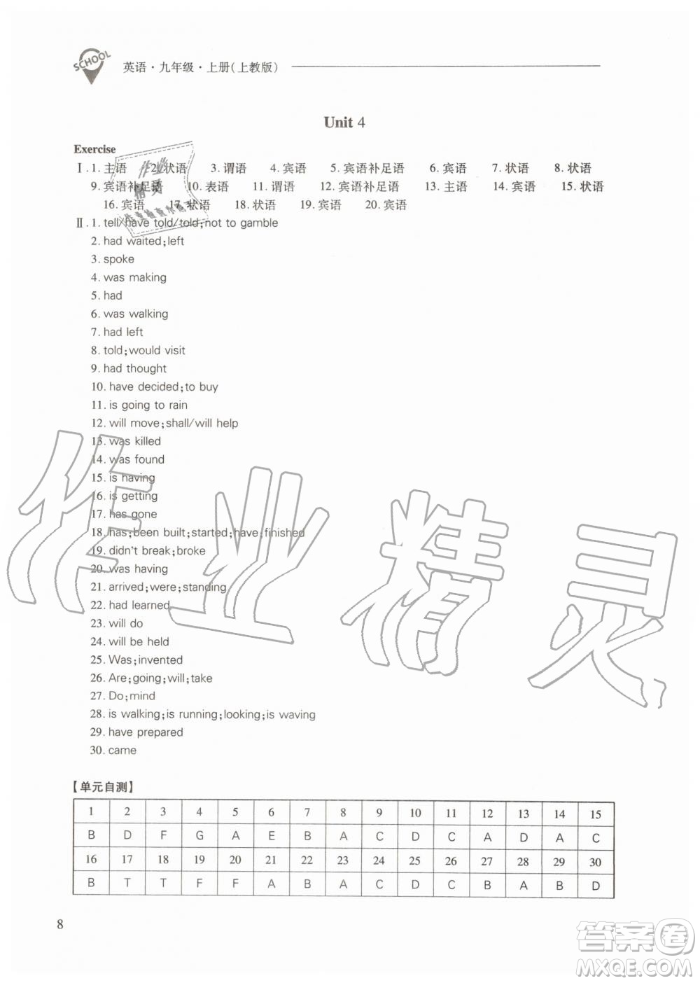 2019年新課程問題解決導學方案英語九年級上冊上教版參考答案