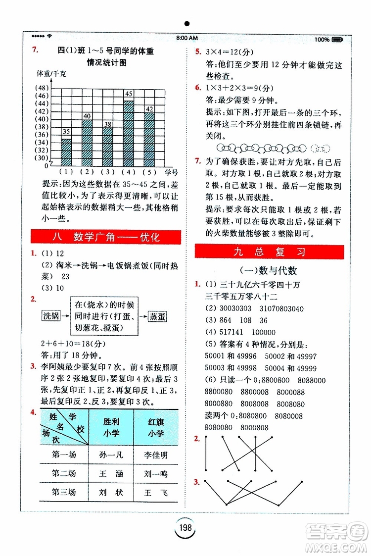 安徽人民出版2019年全易通小學(xué)數(shù)學(xué)四年級(jí)上RJ人教版參考答案