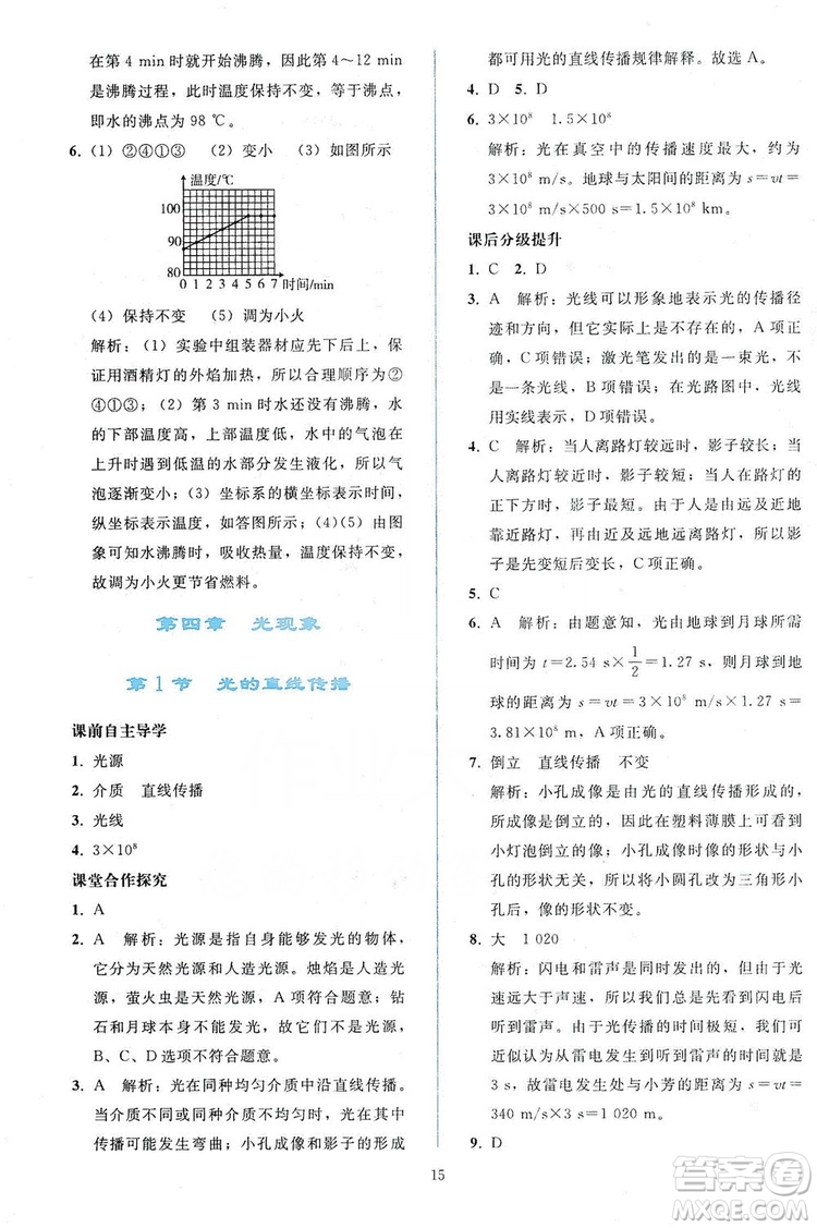 2019同步輕松練習(xí)八年級物理上冊人教版答案