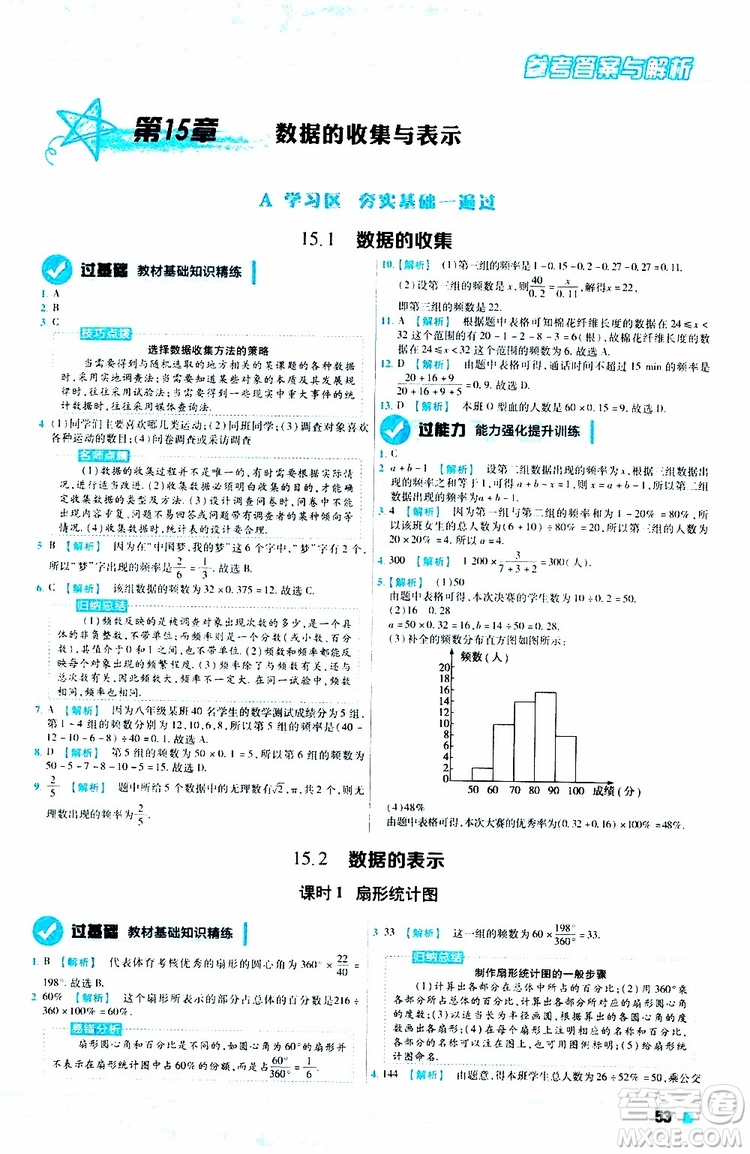 2020版天星教育一遍過初中數(shù)學(xué)八年級上冊HDSD華東師大版參考答案