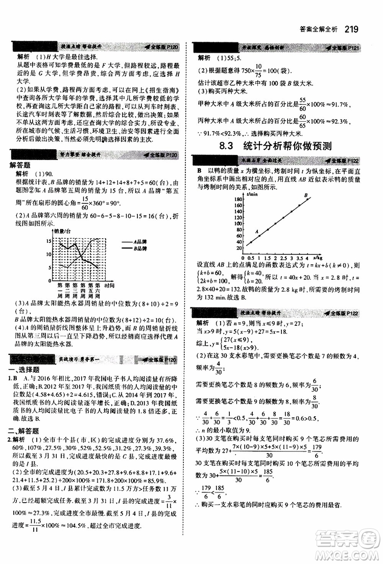 曲一線2020版5年中考3年模擬初中數(shù)學(xué)九年級全一冊全練版蘇科版參考答案