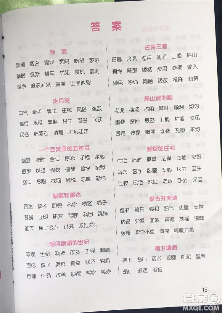 宇軒圖書(shū)2019新版陽(yáng)光同學(xué)默寫(xiě)小達(dá)人語(yǔ)文四年級(jí)上冊(cè)參考答案