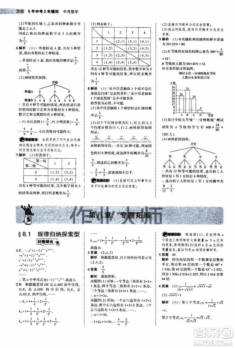 曲一線2020版5年中考3年模擬中考數(shù)學江蘇專用參考答案