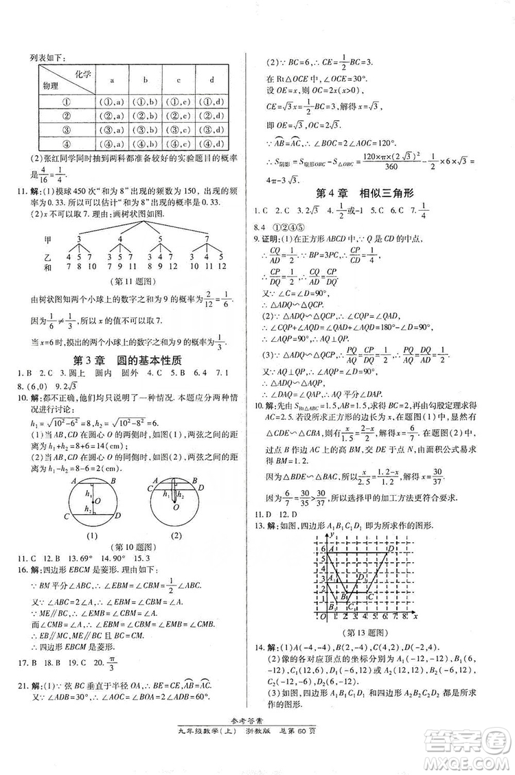 開明出版社2019高效課時(shí)通九年級(jí)數(shù)學(xué)全一冊(cè)新課改浙江專版B本答案