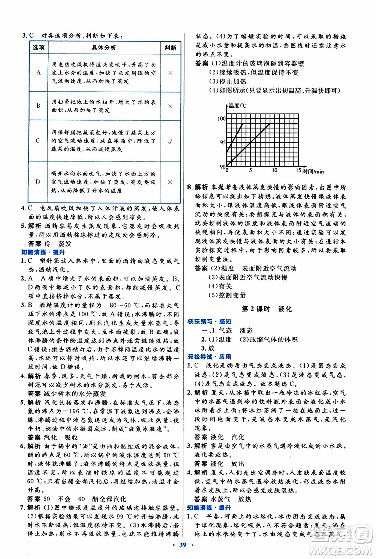 2019年初中同步測(cè)控優(yōu)化設(shè)計(jì)八年級(jí)上冊(cè)物理人教版參考答案