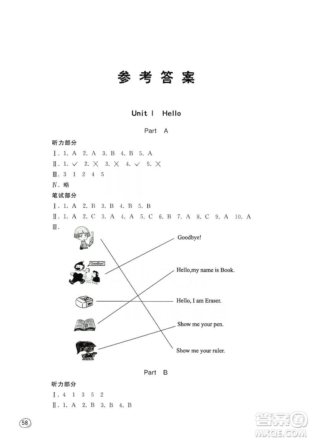 山東人民出版社2019小學(xué)英語(yǔ)同步學(xué)習(xí)三年級(jí)英語(yǔ)上冊(cè)人教版答案