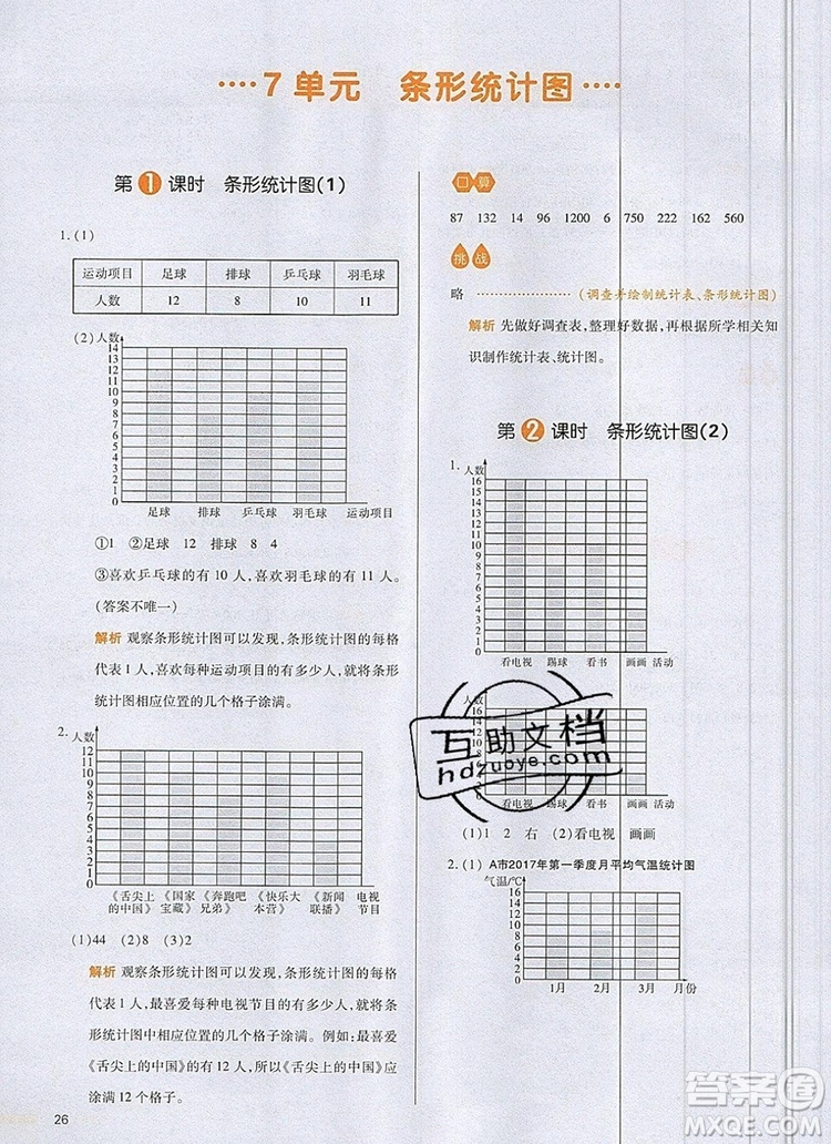 2019年一本我愛寫作業(yè)小學數(shù)學四年級上冊人教版參考答案