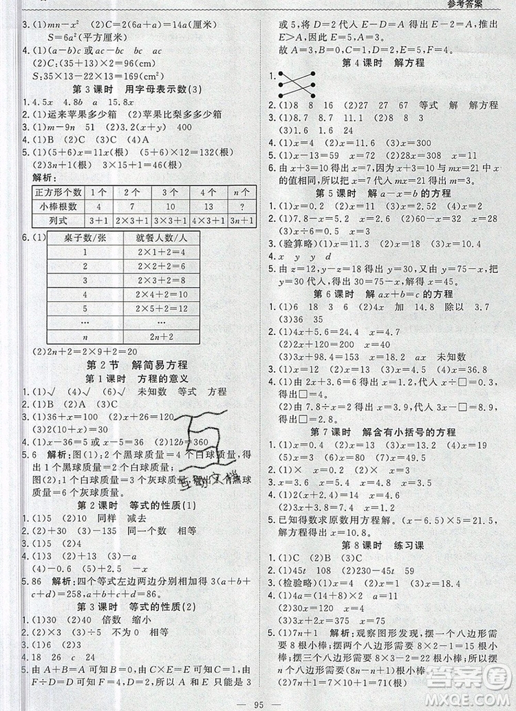 2019年1加1輕巧奪冠優(yōu)化訓(xùn)練五年級數(shù)學(xué)上冊人教版參考答案