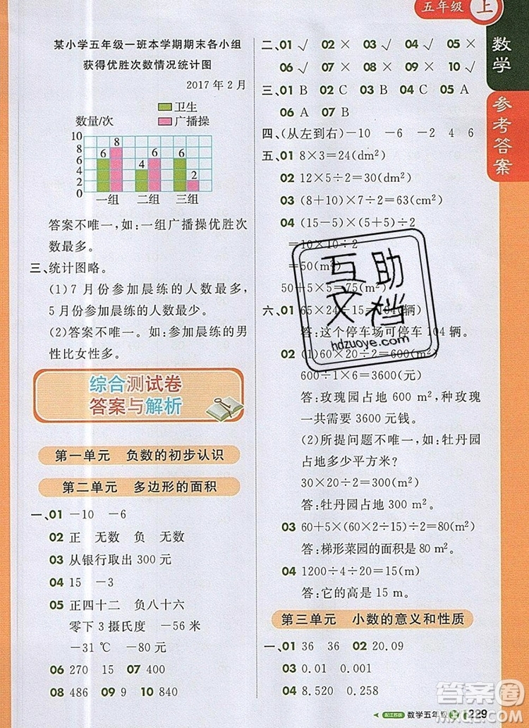 2019年1加1輕巧奪冠課堂直播五年級數(shù)學上冊蘇教版參考答案