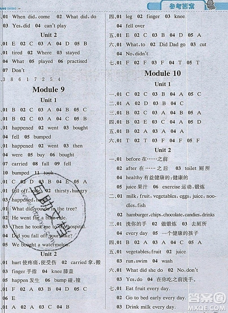 2019年1加1輕巧奪冠課堂直播四年級英語上冊外研版一起參考答案