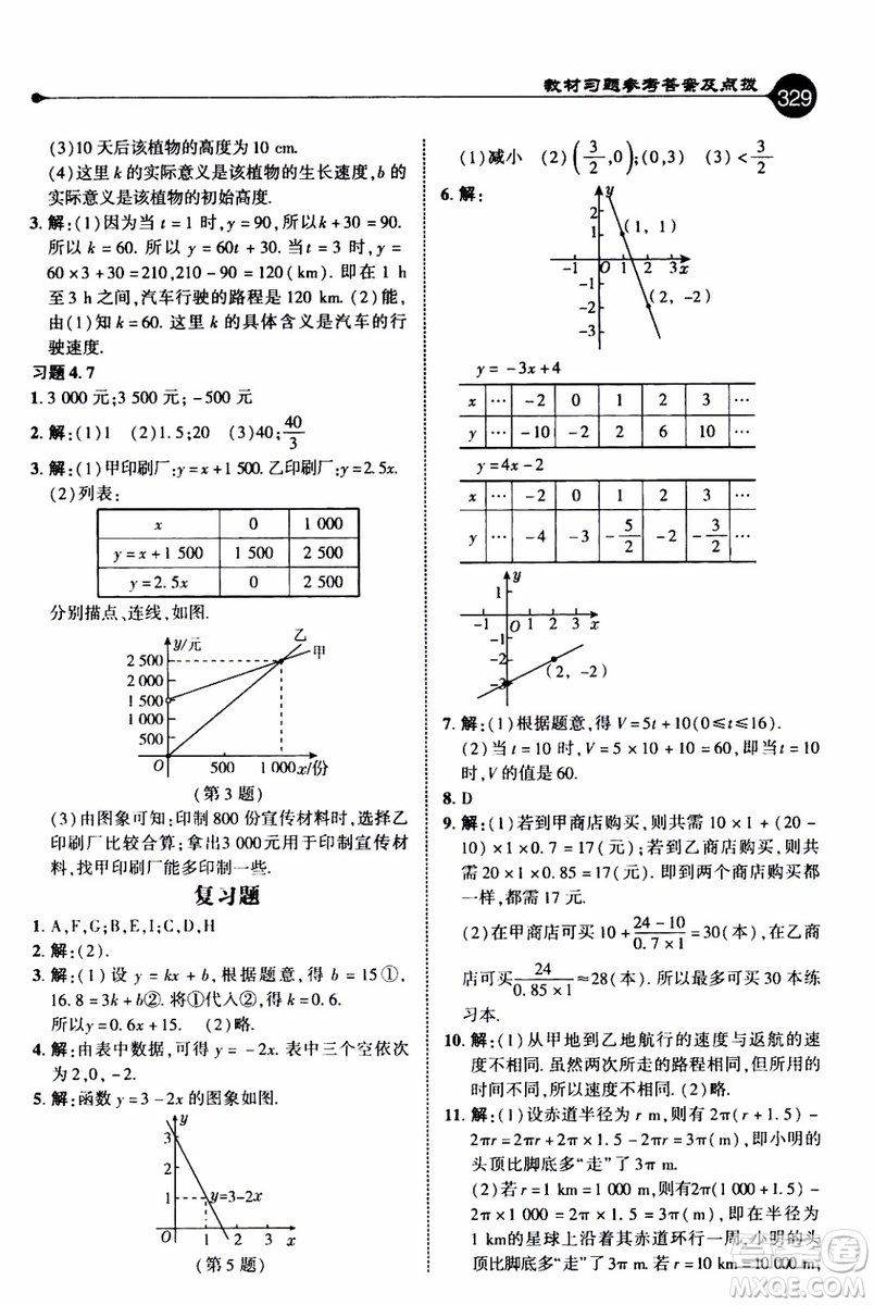 2019年榮德基特高級教師點撥數(shù)學八年級上BS版北師版參考答案