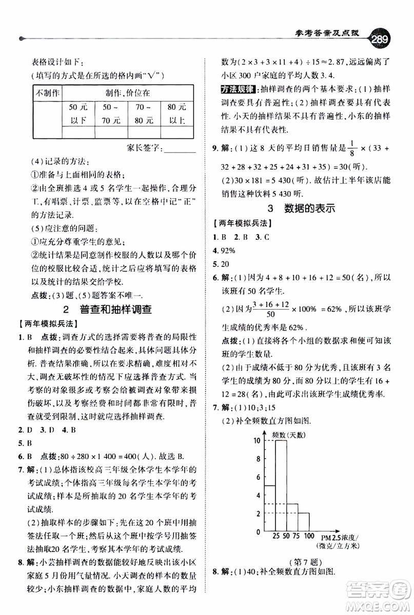 2019年榮德基特高級(jí)教師點(diǎn)撥數(shù)學(xué)七年級(jí)上BS版北師版參考答案