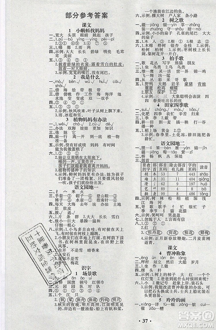 2019年勝券在握同步解析與測(cè)評(píng)二年級(jí)語(yǔ)文上冊(cè)人教版重慶專(zhuān)版答案