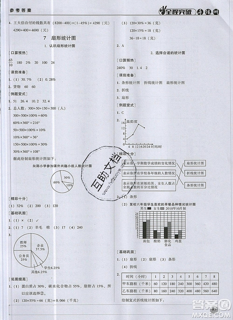 狀元坊全程突破導(dǎo)練測六年級(jí)數(shù)學(xué)上冊人教版2019參考答案