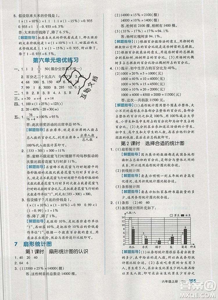 全品作業(yè)本六年級數(shù)學(xué)上冊人教版2019年秋新版答案