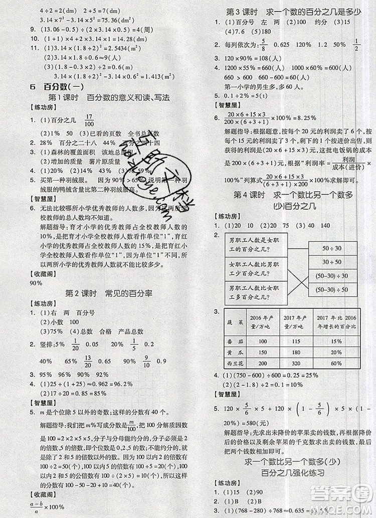 全品學(xué)練考六年級數(shù)學(xué)上冊人教版2019參考答案