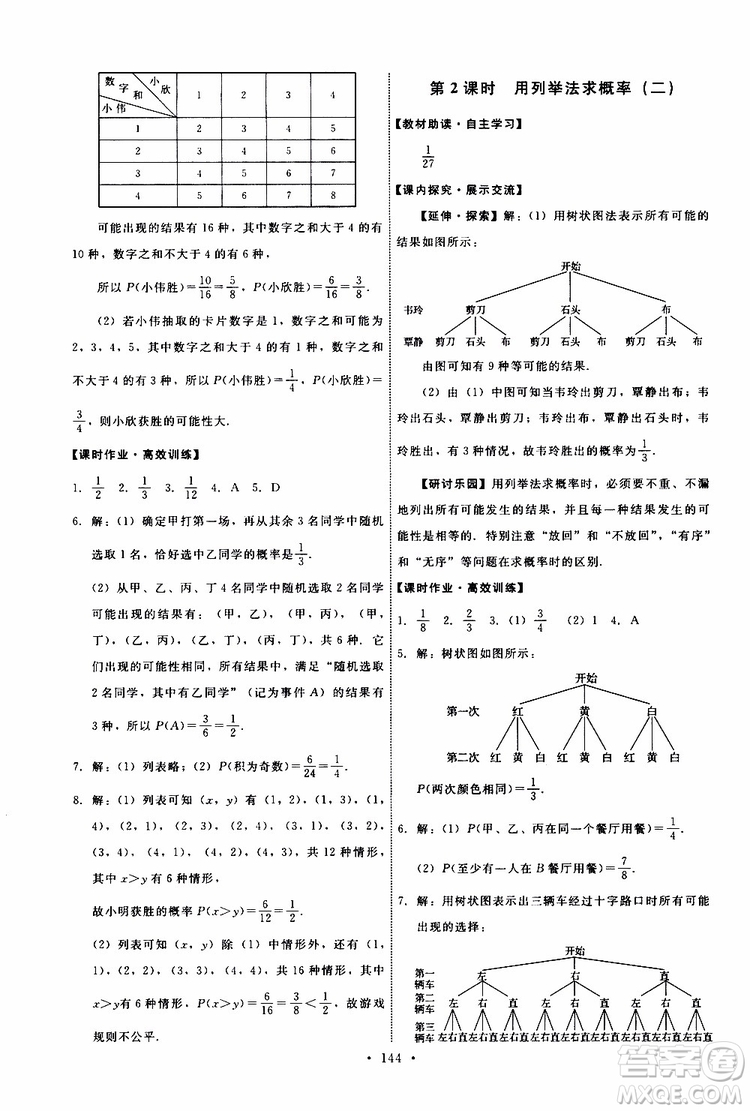 2019年能力培養(yǎng)與測試數(shù)學(xué)九年級上冊人教版參考答案