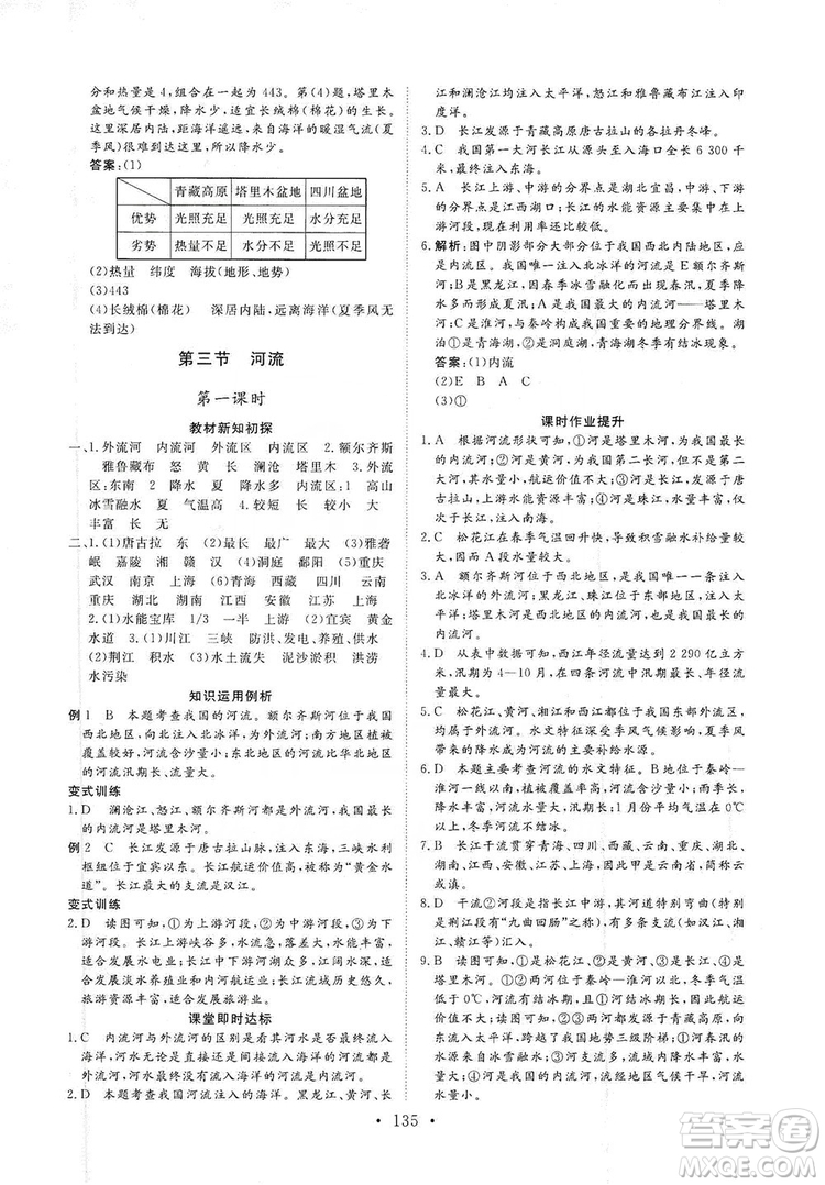 2019海南出版社新課程同步練習(xí)冊(cè)八年級(jí)地理上冊(cè)人教版答案