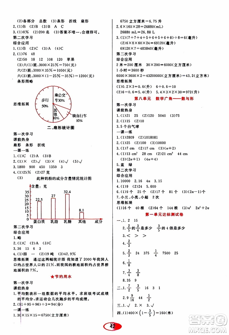 黑龍江教育出版社2019年資源與評(píng)價(jià)數(shù)學(xué)六年級(jí)上冊(cè)人教版參考答案