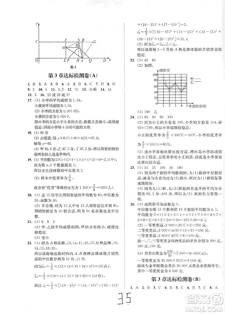 江蘇人民出版社2019南通小題課時作業(yè)本九年級數(shù)學(xué)上冊江蘇版答案