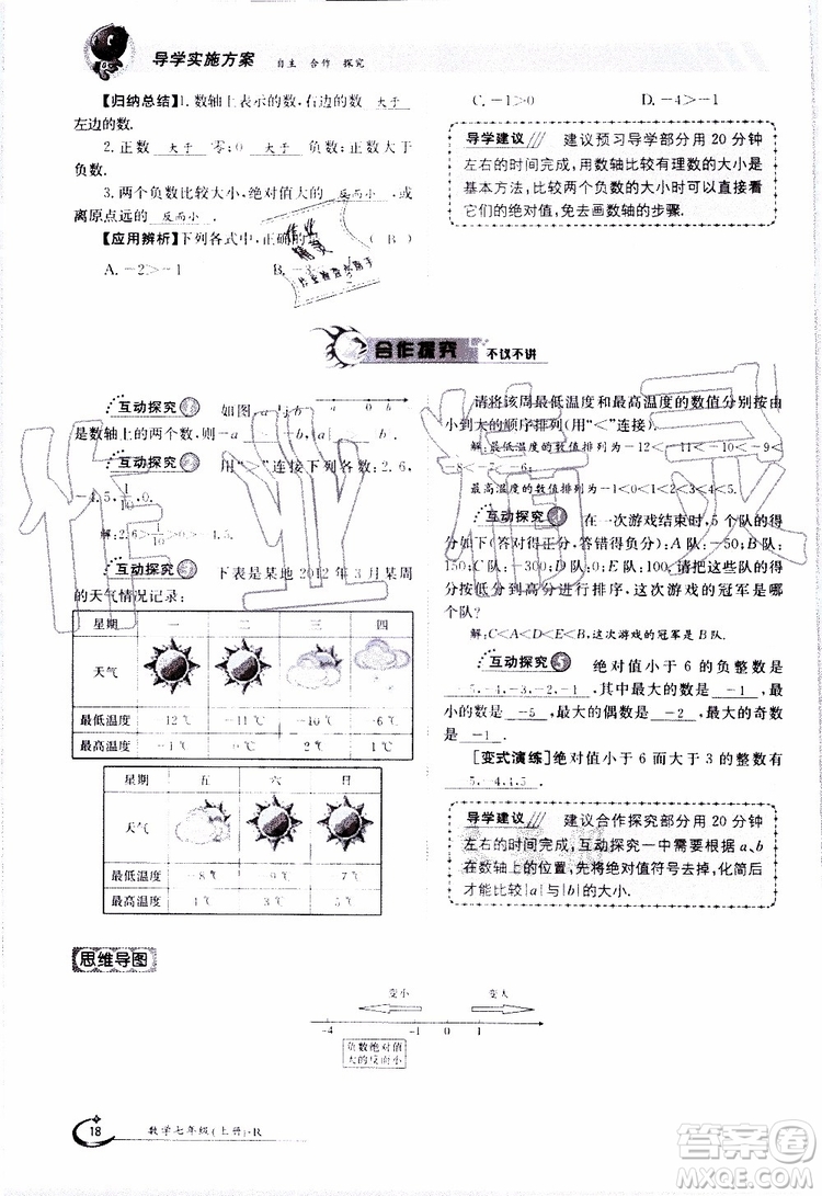 金太陽教育2019年金太陽導(dǎo)學(xué)案數(shù)學(xué)七年級上冊創(chuàng)新版參考答案