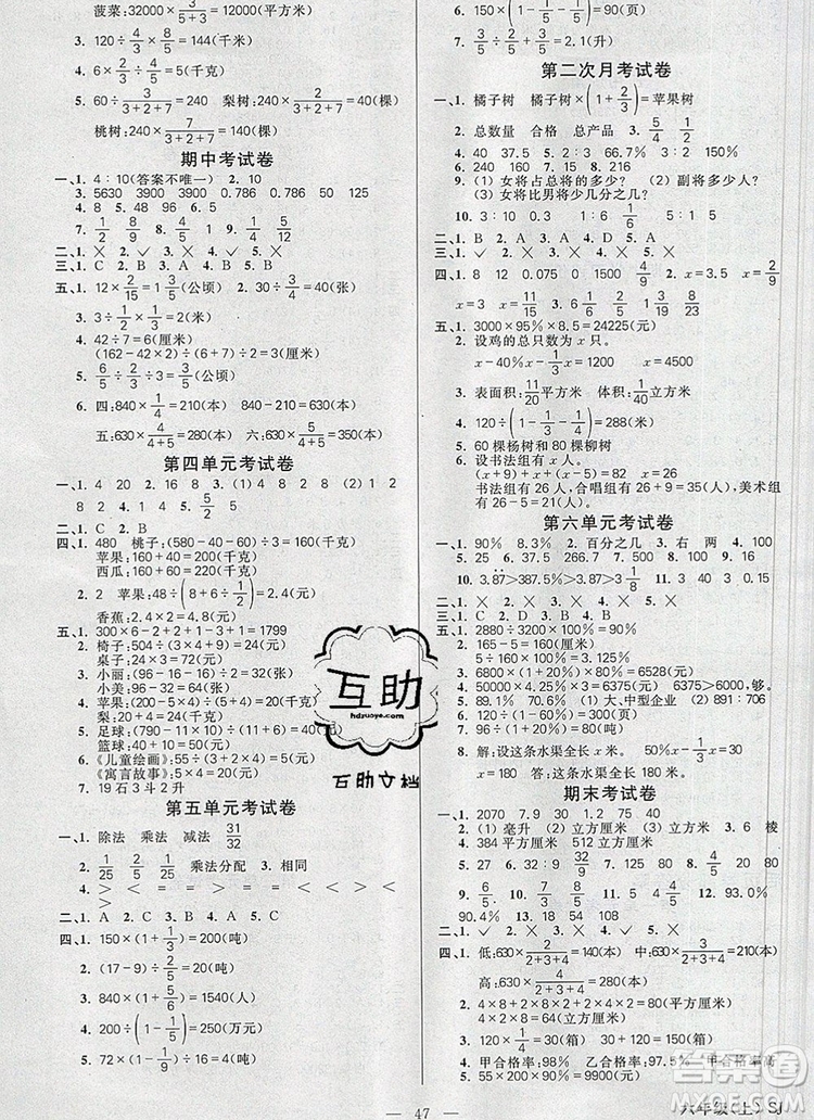 遠(yuǎn)方出版社2019年100分闖關(guān)課時(shí)作業(yè)六年級(jí)數(shù)學(xué)上冊(cè)蘇教版答案