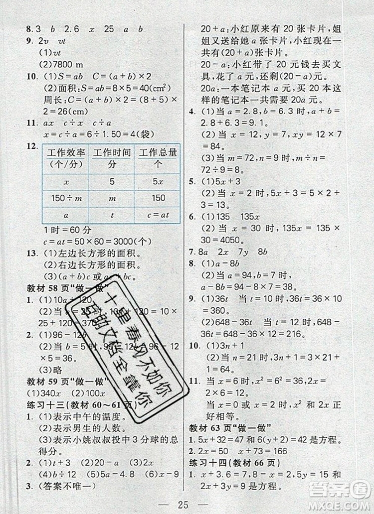 遠(yuǎn)方出版社2019年100分闖關(guān)課時(shí)作業(yè)五年級(jí)數(shù)學(xué)上冊(cè)人教版答案