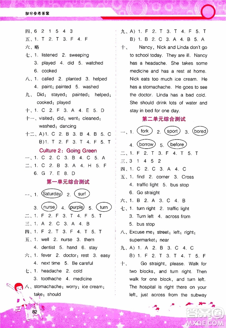 2019年新課程學習輔導英語六年級上冊廣東人民版參考答案