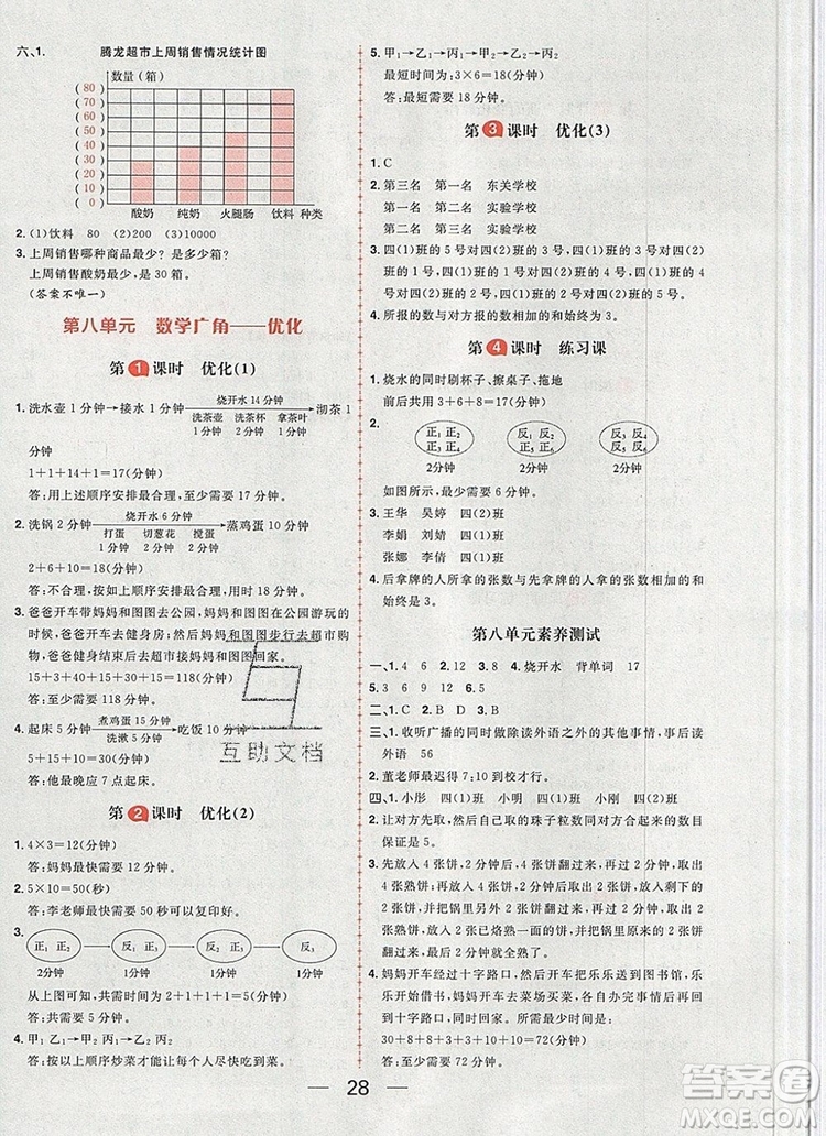 南方出版社2019年核心素養(yǎng)天天練四年級(jí)數(shù)學(xué)上冊(cè)人教版答案