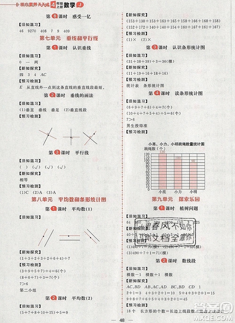 南方出版社2019年核心素養(yǎng)天天練四年級(jí)數(shù)學(xué)上冊冀教版答案