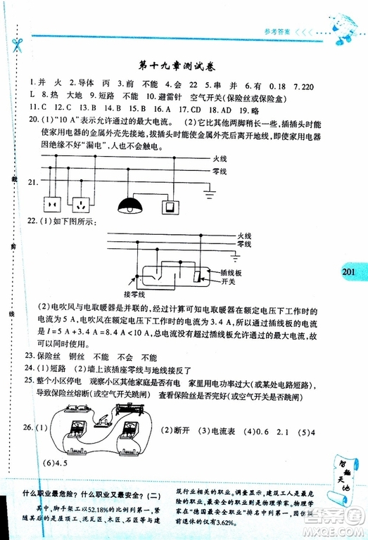 2019年新課程新練習(xí)物理九年級(jí)全一冊(cè)人教版參考答案