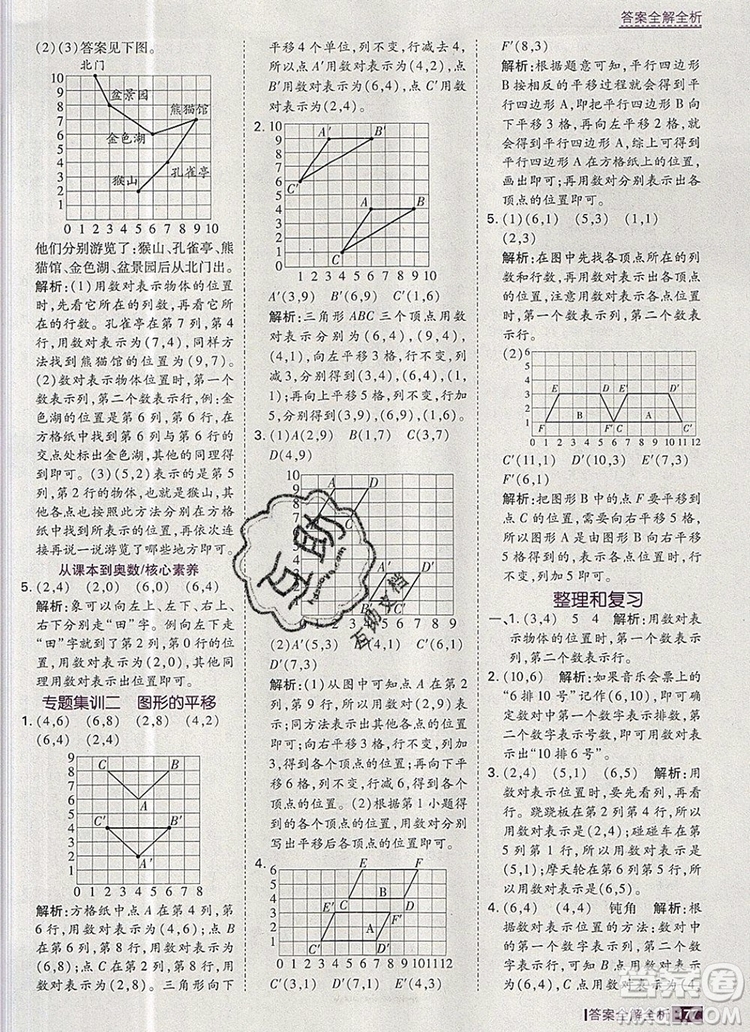 2019年考點(diǎn)集訓(xùn)與滿分備考五年級(jí)數(shù)學(xué)上冊(cè)人教版答案