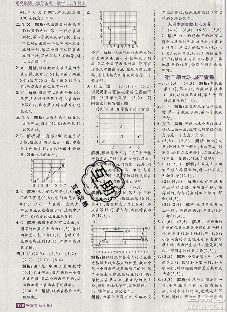 2019年考點(diǎn)集訓(xùn)與滿分備考五年級(jí)數(shù)學(xué)上冊(cè)人教版答案