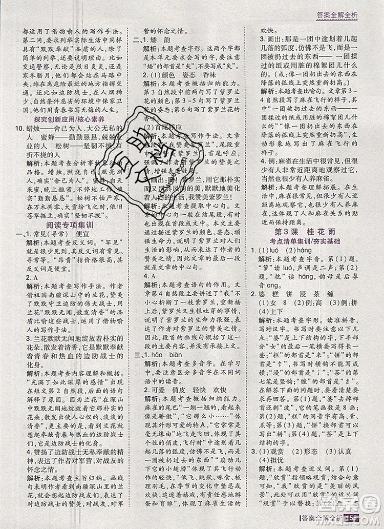 2019年考點(diǎn)集訓(xùn)與滿分備考五年級(jí)語(yǔ)文上冊(cè)人教版答案