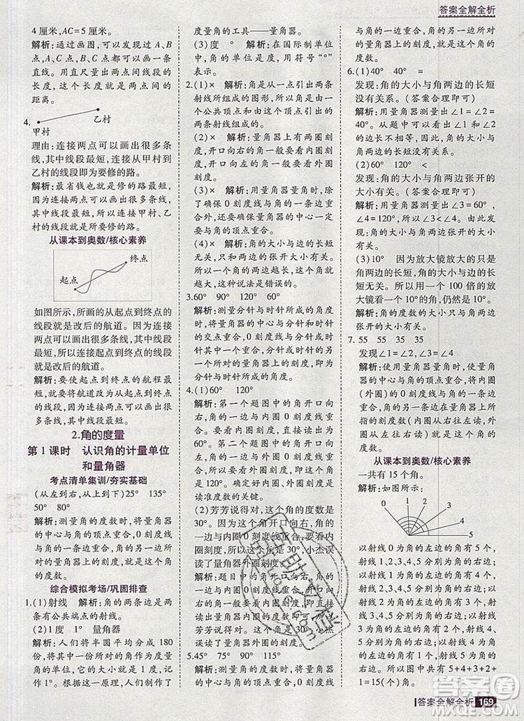 2019年考點(diǎn)集訓(xùn)與滿分備考四年級數(shù)學(xué)上冊北京版答案