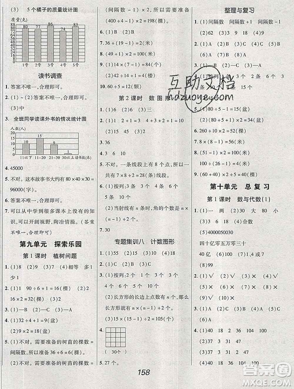 2019年冀教版全優(yōu)課堂考點集訓(xùn)與滿分備考四年級數(shù)學(xué)上冊答案