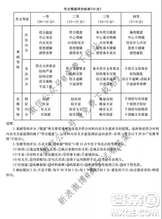 2020屆邢臺市高三上學期第三次月考語文答案