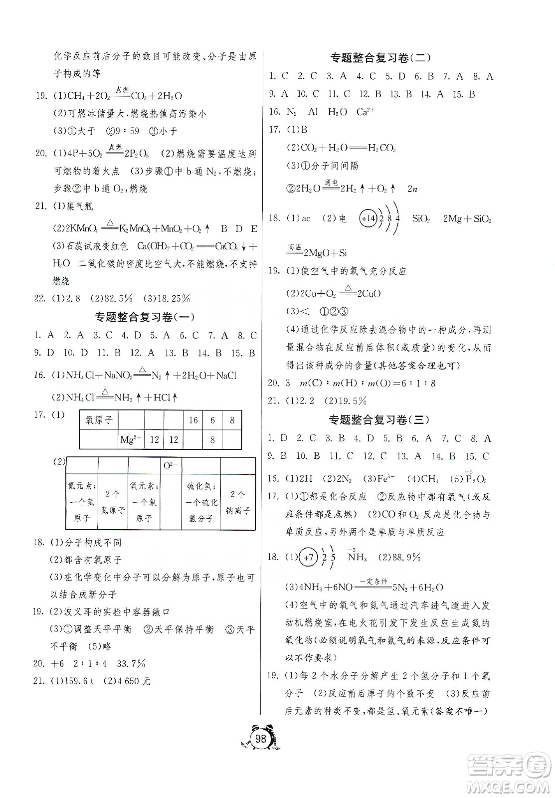 山東人民出版社2019初中單元測試卷九年級化學(xué)上冊魯教版答案